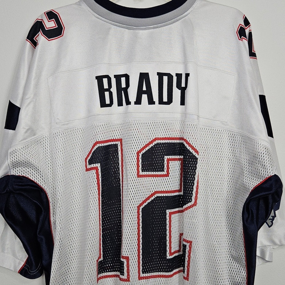 New England Patriots Jersey Mens XXL White Reebok On Field Tom Brady #12 NFL VTG - Picture 11 of 13